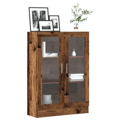 Homgoday Bücherregal aus antikem Holz, 82,5 x 30,5 x 115 cm, aus Spanplatte, Möbel, Bücherregal, Vitrine, vertikales Bücherregal, platzsparend, Standregal für Studio Modell 856156 von Homgoday