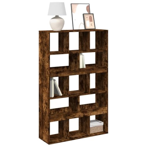 Homgoday Bücherregal aus technischem Holz, rauchige Eiche, 100 x 33 x 156,5 cm, Bücherregal, Esszimmer, Regal aus Holz für Büro, Buchladen, Schlafzimmer oder Speisekammer von Homgoday