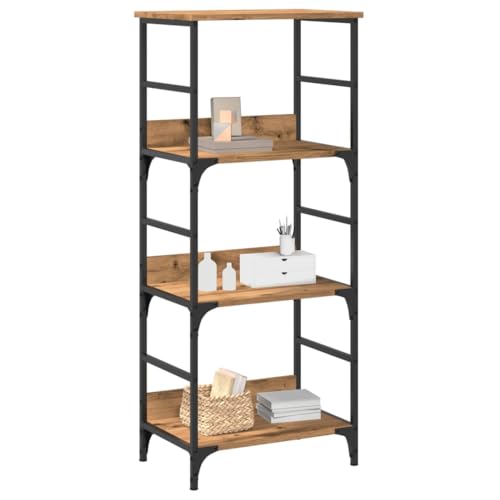 Homgoday Bücherschrank Artisan Eiche 50x33x117,5 cm Holzwerkstoff Wandschrank Hängeschrank Aufbewahrungsschrank Wand Organizer Einheit Schrank für Küche und Wohnzimmer Aufbewahrung Möbel von Homgoday