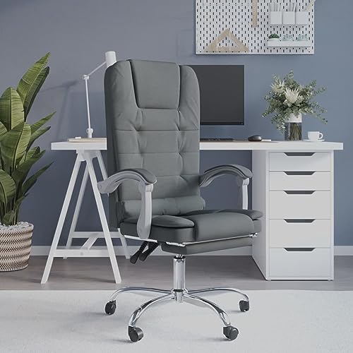 Homgoday Bürostuhl Massage Liegestuhl Dunkelgrau Stoff Bürostuhl Dekoration Bürostuhl Bürostuhl Bürostuhl für Wohnzimmer Büro Schlafzimmer von Homgoday