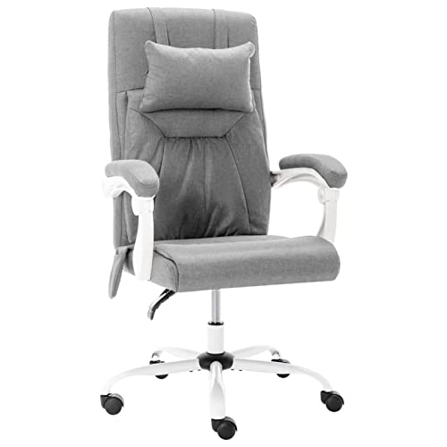 Homgoday Bürostuhl Massage Stuhl Grau Stoff Bürostuhl Dekoration Bürostuhl für Wohnzimmer Büro Schlafzimmer von Homgoday