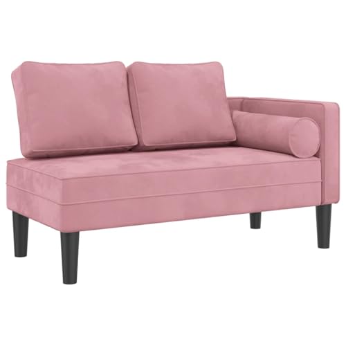 Homgoday Chaiselongue mit Kissen Rosa Samt Loungesessel Model4007574 von Homgoday
