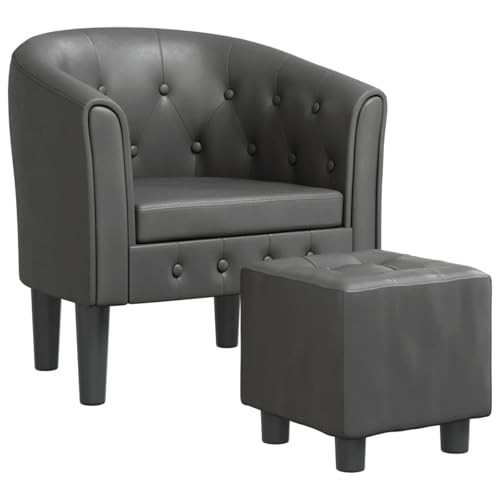 Homgoday Clubsessel mit Fußhocker Grau Kunstleder Entspannungsstuhl Model356464 Homgoday Clubsessel mit Fußhocker Grau Kunstleder Entspannungsstuhl Model356464 von Homgoday