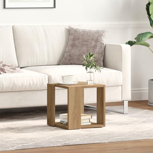 Homgoday Couchtisch Artisan Eiche Massivholz 32 x 32 x 30 cm Langlebig Wohnzimmertisch Model873911 von Homgoday