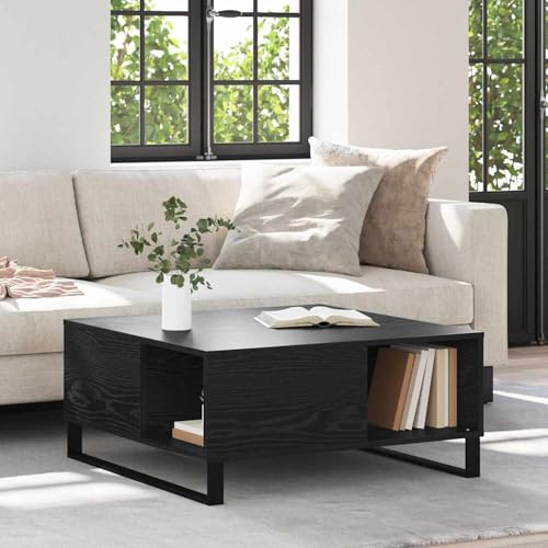 Homgoday Couchtisch Schwarze Eiche 80 x 80 x 36.5 cm Holzwerkstoff Couchtisch Model881671 von Homgoday