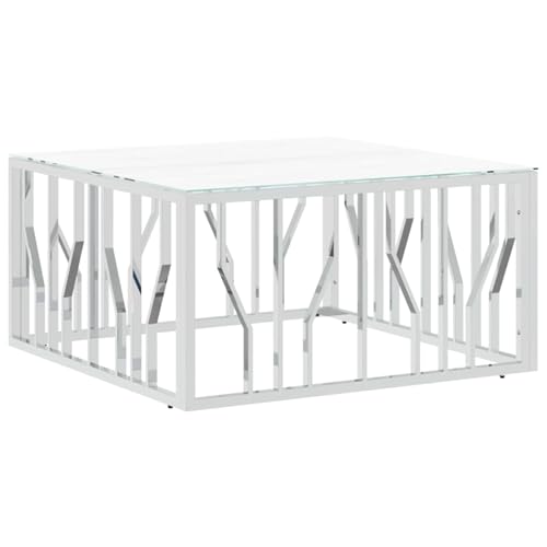 Homgoday Couchtisch Silbern 80x80x40 cm Edelstahl und Glas Coffee Table Model350059 Homgoday Couchtisch Silbern 80x80x40 cm Edelstahl und Glas Coffee Table Model350059 von Homgoday