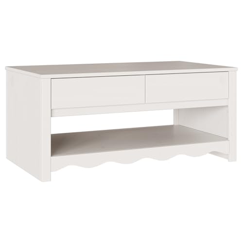 Homgoday Couchtisch Weiß 99x55x45 cm Massivholz Kiefer Coffee Table Model42003045 Homgoday Couchtisch Weiß 99x55x45 cm Massivholz Kiefer Coffee Table Model42003045 von Homgoday