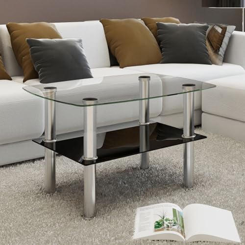 Homgoday Couchtisch mit Ablage Glas Coffee Table Model240341 Homgoday Couchtisch mit Ablage Glas Coffee Table Model240341 von Homgoday