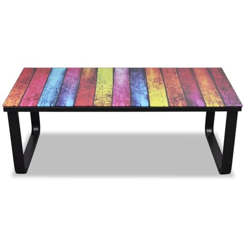 Homgoday Couchtisch mit Glasplatte Regenbogen-Aufdruck Coffee Table Model241175 Homgoday Couchtisch mit Glasplatte Regenbogen-Aufdruck Coffee Table Model241175 von Homgoday