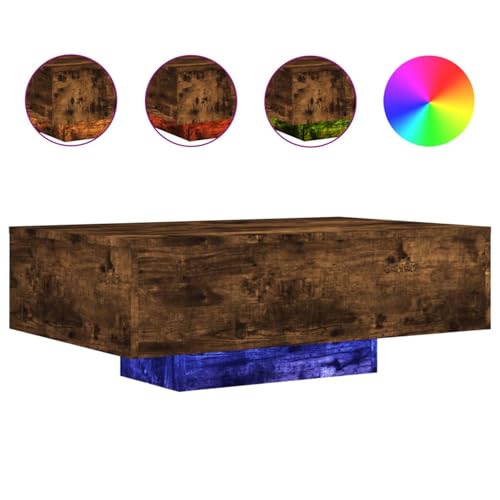 Homgoday Couchtisch mit LED-Leuchten Räuchereiche 85x55x31 cm Coffee Table Model836613 Homgoday Couchtisch mit LED-Leuchten Räuchereiche 85x55x31 cm Coffee Table Model836613 von Homgoday