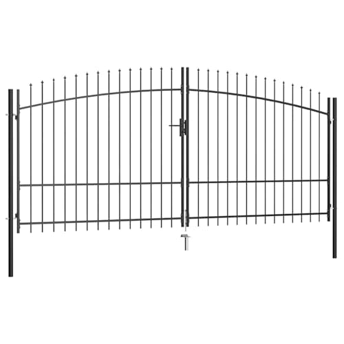 Homgoday Doppelflügel-Gartentor mit Speerspitzen 400 x 225 cm Model145741 von Homgoday