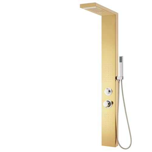 Homgoday Duschpaneel-System Edelstahl 201 Golden Duschwand Model147717 von Homgoday