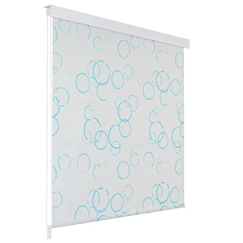 Homgoday Duschrollo Duschvorhang Badewannenvorhang Rollo Badrollo Badewannenvorhang Seilzugrollo für Dusche & Badewanne Schnelltrocknendes Rollo 140 x 240 cm Blasenmuster von Homgoday
