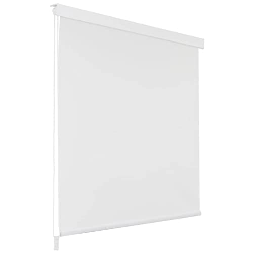 Homgoday Duschrollo Duschvorhang Badewannenvorhang Rollo Badrollo Badewannenvorhang Seilzugrollo für Dusche & Badewanne Schnelltrocknendes Rollo 80 x 240 cm Weiß von Homgoday