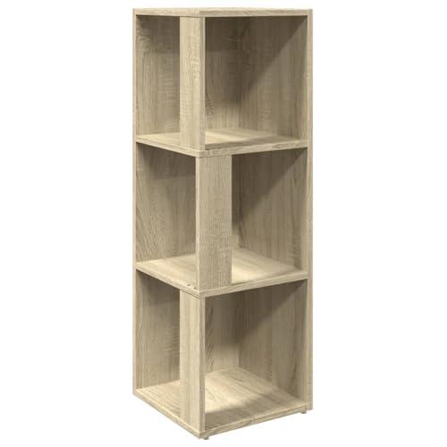 Homgoday Eckregal Sonoma-Eiche 33x33x100 cm Holzwerkstoff Eckschrank Model809029 von Homgoday