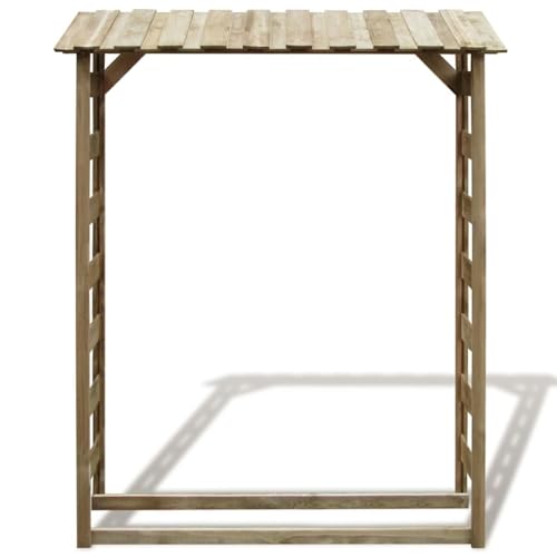 Homgoday Effizienter Feuerholz-Lagerschuppen aus imprägniertem Kiefernholz | 150x44x176cm | Einfache Montage Model42956 von Homgoday