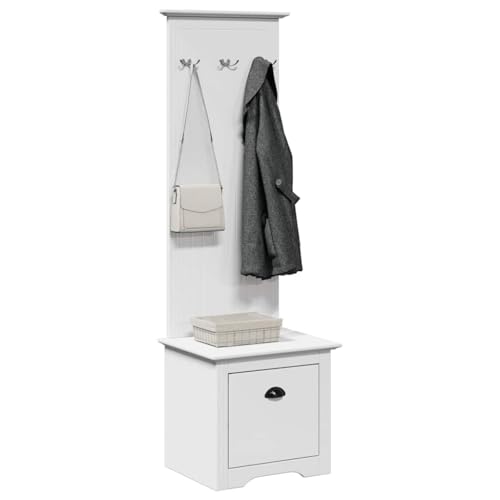 Homgoday Eingangsmöbel mit Haken, weiß, 50 x 40 x 157 cm von Homgoday