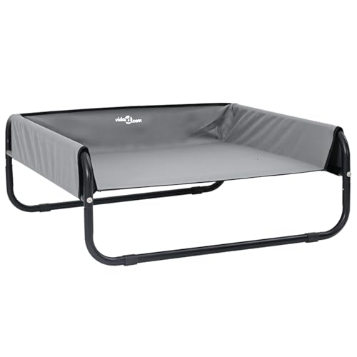 Homgoday Erhöhtes Hundebett Hellgrau L Oxford Stoff und Stahl Hundebett Model42008210 von Homgoday