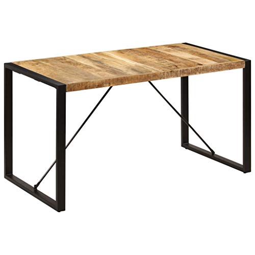 Homgoday Esstisch Küchentisch Esszimmertisch Speisetisch Holztisch Tisch für Wohnzimmer Esszimmer Küche Esszimmermöbel 140 x 70 x 75 cm Mango-Massivholz von Homgoday