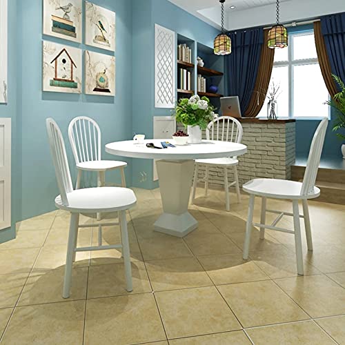 Homgoday Esszimmerstühle 4 Stück Weiß Vollgummi Holz Modern Esszimmerstühle Set für Esszimmer, Wohnzimmer, Schlafzimmer, Küche & Lounge 7 von Homgoday