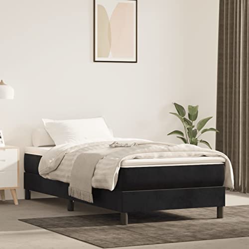 Homgoday Federbett mit schwarzer Matratze, 90 x 200 cm, aus Samt, Bettrahmen, Bettrahmen, Rahmen, modernes Bett, Struktur für Wohnzimmer, Schlafzimmer, Modell 3144311IT Homgoday Federbett mit schwarzer Matratze, 90 x 200 cm, aus Samt, Bettrahmen, Bettrahmen, Rahmen, modernes Bett, Struktur für Wohnzimmer, Schlafzimmer, Modell 3144311IT von Homgoday
