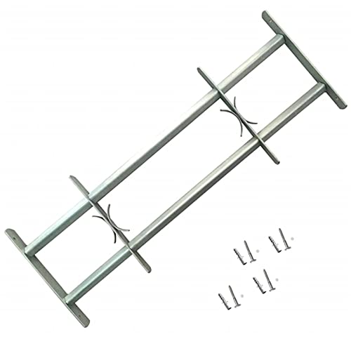 Homgoday Fenstergitter Verstellbar Fenstergitter Sicherheitsschrauben Ausziehbar Gitter zur Einbruchsicherung Einbruchschutz Gitter mit 2 Querstäben 500-650 mm von Homgoday