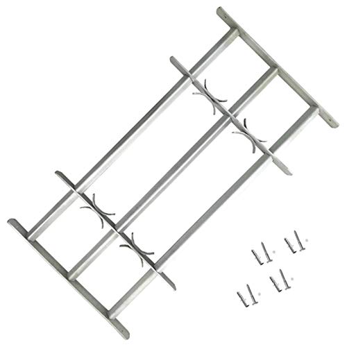 Homgoday Fenstergitter Verstellbar Fenstergitter Sicherheitsschrauben Ausziehbar Gitter zur Einbruchsicherung Einbruchschutz Gitter mit 3 Querstäben 700-1050 m von Homgoday
