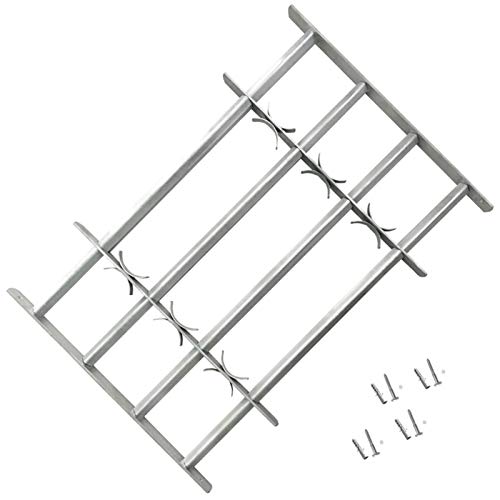 Homgoday Fenstergitter Verstellbar Fenstergitter Sicherheitsschrauben Ausziehbar Gitter zur Einbruchsicherung Einbruchschutz Gitter mit 4 Querstäben 700-1050 mm von Homgoday