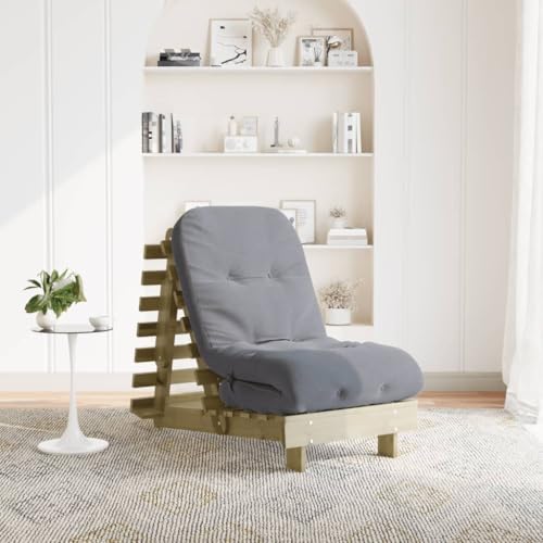 Homgoday Futon Schlafsofa mit Matratze Bettsofa mit verstellbaren Rückenlehne, Klappsofa Schlafcouch Sofabett Schlafcouch für Wohnzimmer60x206x11 Kiefernholz Imprägniert von Homgoday