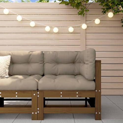 Homgoday Garten-Ecksofa Honigbraun Massivholz Kiefer Gartensofa Modular Sofa Lounge Sofa Gartenmöbel Loungemöbel Gartengarnitur Sitzgruppe für Garten Terrasse von Homgoday