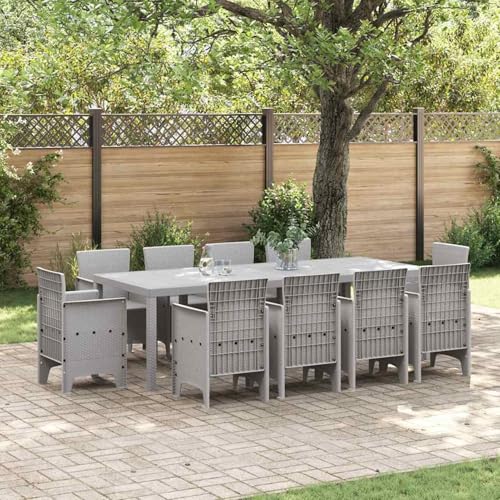 Homgoday Garten Essgruppe 11 pcs Hellgrau Polt Rattan Garten-Esstisch und Stühle Model3378607 Homgoday Garten Essgruppe 11 pcs Hellgrau Polt Rattan Garten-Esstisch und Stühle Model3378607 von Homgoday