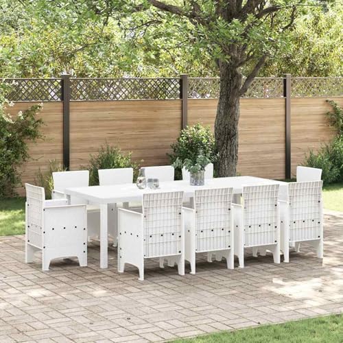 Homgoday Garten Essgruppe 11 pcs Weiß Polt Rattan Garten-Esstisch und Stühle Model3378606 Homgoday Garten Essgruppe 11 pcs Weiß Polt Rattan Garten-Esstisch und Stühle Model3378606 von Homgoday