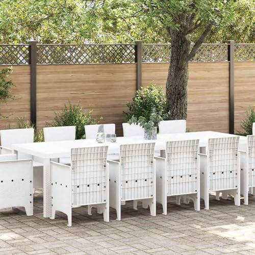 Homgoday Garten Essgruppe 13 pcs Weiß Poly Rattan Garten-Esstisch und Stühle Model3378622 Homgoday Garten Essgruppe 13 pcs Weiß Poly Rattan Garten-Esstisch und Stühle Model3378622 von Homgoday