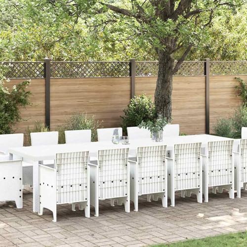Homgoday Garten Essgruppe 15 pcs Weiß Polt Rattan Garten-Esstisch und Stühle Model3378642 Homgoday Garten Essgruppe 15 pcs Weiß Polt Rattan Garten-Esstisch und Stühle Model3378642 von Homgoday