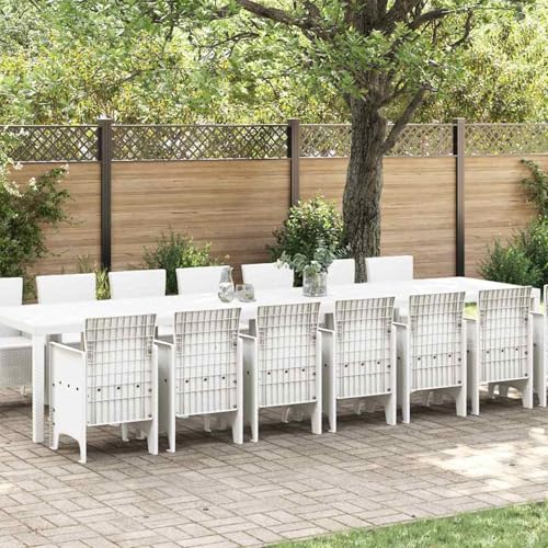 Homgoday Garten Essgruppe 15 pcs Weiß Polt Rattan Garten-Esstisch und Stühle Model3378802 Homgoday Garten Essgruppe 15 pcs Weiß Polt Rattan Garten-Esstisch und Stühle Model3378802 von Homgoday