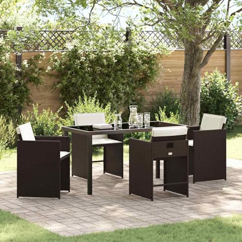 Homgoday Garten Essgruppe 5 pcs Braun Poly-Rattan Garten-Esstisch und Stühle Model3380698 Homgoday Garten Essgruppe 5 pcs Braun Poly-Rattan Garten-Esstisch und Stühle Model3380698 von Homgoday