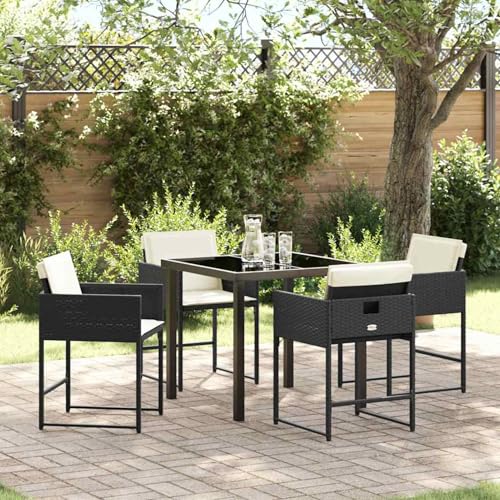 Homgoday Garten Essgruppe 5 pcs Schwarz Poly-Rattan Garten-Esstisch und Stühle Model3380713 Homgoday Garten Essgruppe 5 pcs Schwarz Poly-Rattan Garten-Esstisch und Stühle Model3380713 von Homgoday