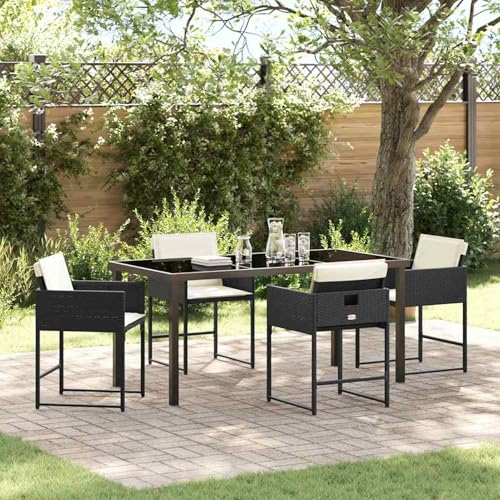 Homgoday Garten Essgruppe 5 pcs Schwarz Poly-Rattan Garten-Esstisch und Stühle Model3380715 Homgoday Garten Essgruppe 5 pcs Schwarz Poly-Rattan Garten-Esstisch und Stühle Model3380715 von Homgoday