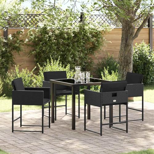 Homgoday Garten Essgruppe 5 pcs Schwarz Poly-Rattan Garten-Esstisch und Stühle Model3380717 Homgoday Garten Essgruppe 5 pcs Schwarz Poly-Rattan Garten-Esstisch und Stühle Model3380717 von Homgoday