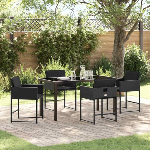 Homgoday Garten Essgruppe 5 pcs Schwarz Poly-Rattan Garten-Esstisch und Stühle Model3380718 Homgoday Garten Essgruppe 5 pcs Schwarz Poly-Rattan Garten-Esstisch und Stühle Model3380718 von Homgoday