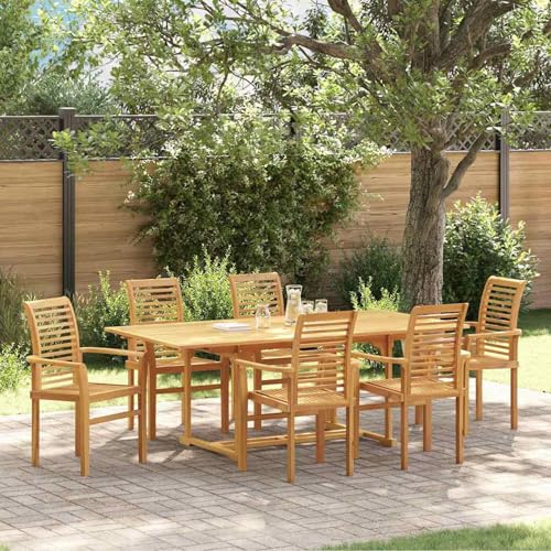 Homgoday Garten Essgruppe 7 pcs Braun 200 x 100 x 75 cm Teak-Massivholz Garten-Esstisch und Stühle Model3383942 Homgoday Garten Essgruppe 7 pcs Braun 200 x 100 x 75 cm Teak-Massivholz Garten-Esstisch und Stühle Model3383942 von Homgoday