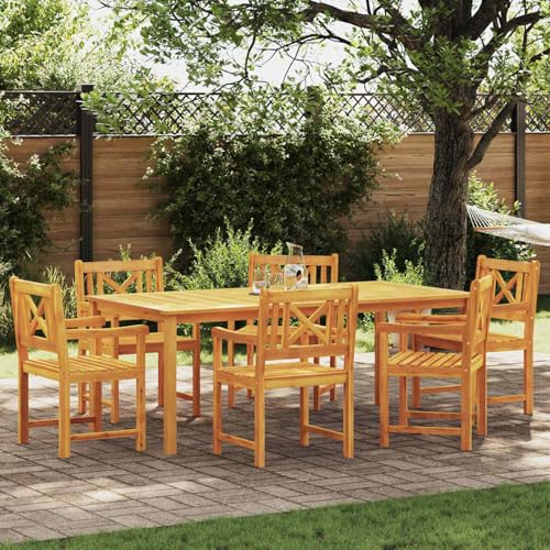 Homgoday Garten Essgruppe 7 pcs Braun Akazie Massivholz Garten-Esstisch und Stühle Model3375654 Homgoday Garten Essgruppe 7 pcs Braun Akazie Massivholz Garten-Esstisch und Stühle Model3375654 von Homgoday