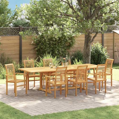 Homgoday Garten Essgruppe 9 pcs Braun 280 x 100 x 75 cm Teak-Massivholz Garten-Esstisch und Stühle Model3383944 Homgoday Garten Essgruppe 9 pcs Braun 280 x 100 x 75 cm Teak-Massivholz Garten-Esstisch und Stühle Model3383944 von Homgoday
