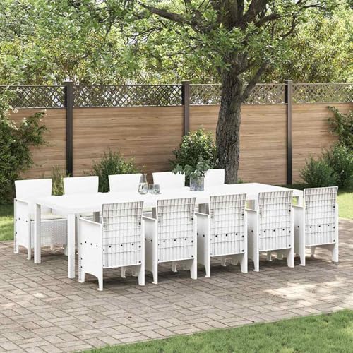 Homgoday Garten Essgruppe mit Kissen 11 pcs Weiß Poly-Rattan und Stahl Garten-Esstisch und Stühle Model3378766 Homgoday Garten Essgruppe mit Kissen 11 pcs Weiß Poly-Rattan und Stahl Garten-Esstisch und Stühle Model3378766 von Homgoday