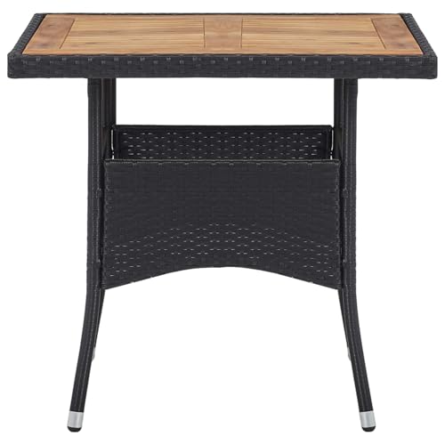 Homgoday Garten-Esstisch Schwarz Poly Rattan und Massivholz Akazie Esstisch im Freien Model46171 Homgoday Garten-Esstisch Schwarz Poly Rattan und Massivholz Akazie Esstisch im Freien Model46171 von Homgoday