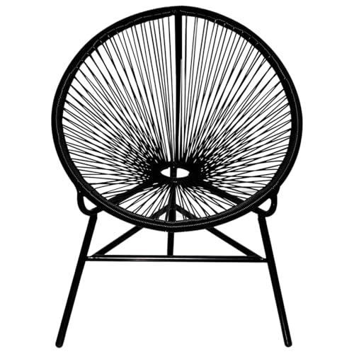 Homgoday Garten-Mondstuhl Poly Rattan Schwarz Gartenstühle Model41383 von Homgoday