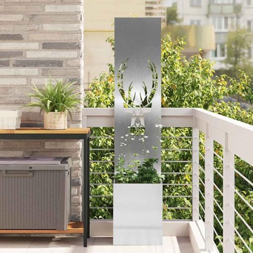 Homgoday Garten Sichtschutz-Leinwand Silber 32 x 140 cm Edelstahl Sichtschutz Model876417 von Homgoday