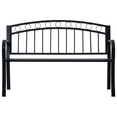 Homgoday Gartenbank 125 cm Schwarz Stahl Gartenstühle Model47945 Homgoday Gartenbank 125 cm Schwarz Stahl Gartenstühle Model47945 von Homgoday