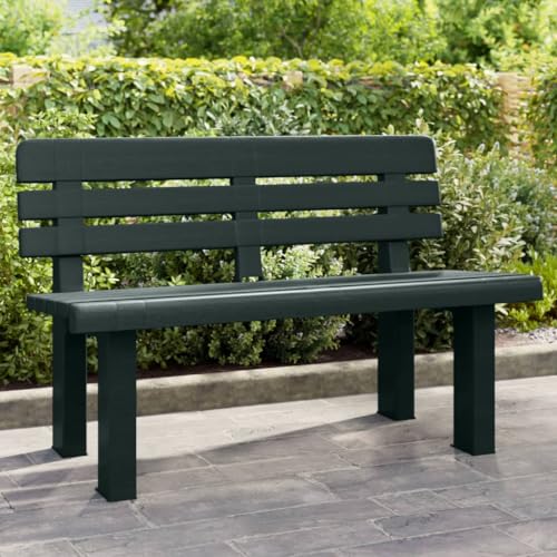 Homgoday Gartenbank Sitzbank Balkonbank Ruhebank Terrassenbank Parkbank Relaxbank Gartenmöbel Bänke für Garten Terrasse Balkon Grün 110x52x71 cm Polypropylen von Homgoday