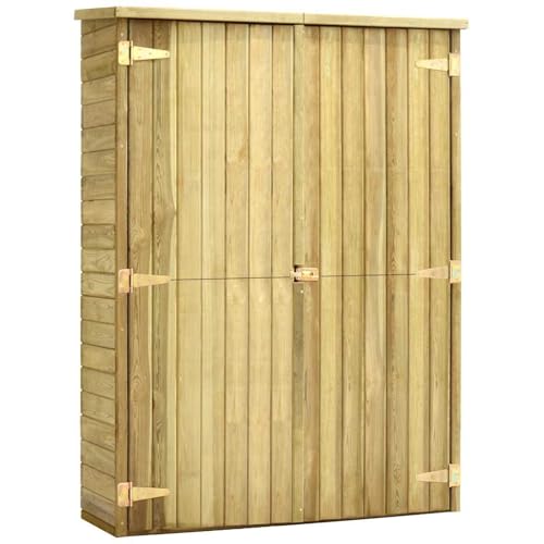 Homgoday Gartengeräteschuppen aus imprägniertem Kiefernholz mit 4 Ablageflächen und Doppeltür - 123 x 50 x 171 cm Model46361 Homgoday Gartengeräteschuppen aus imprägniertem Kiefernholz mit 4 Ablageflächen und Doppeltür - 123 x 50 x 171 cm Model46361 von Homgoday